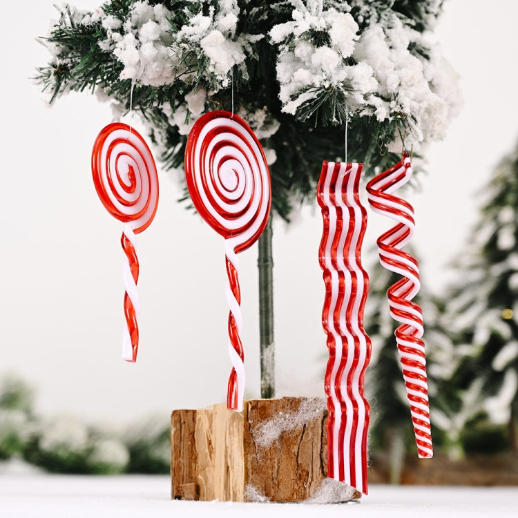 Christmas Decorations Simulation Candy Christmas Tree Ornaments, Wave Sugar, Small Lollipop, Candy Roll, Large Lollipop