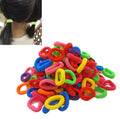100 PCS Colorful Child Cute Rubber Hair Band, Mixed color, Multicolour, White, Black