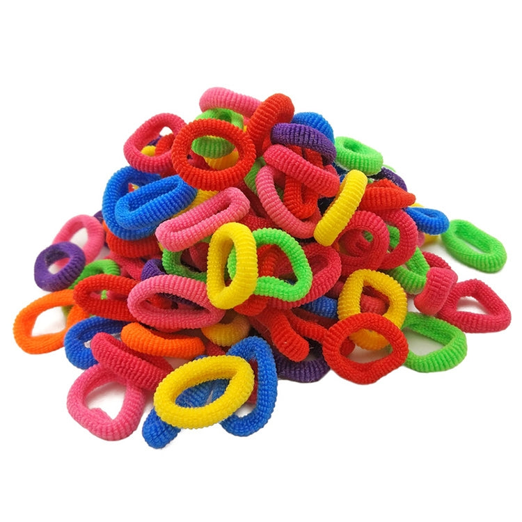 100 PCS Colorful Child Cute Rubber Hair Band, Mixed color, Multicolour, White, Black