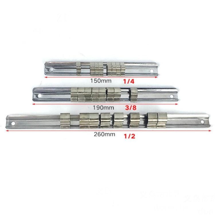 Carbon Steel 8 Socket Rack Storage Divider Rail Tray Holder Brackets Shelf Stand Tool Organizer Socket Socket Wrench Storage, 260mm, 150mm, 190mm