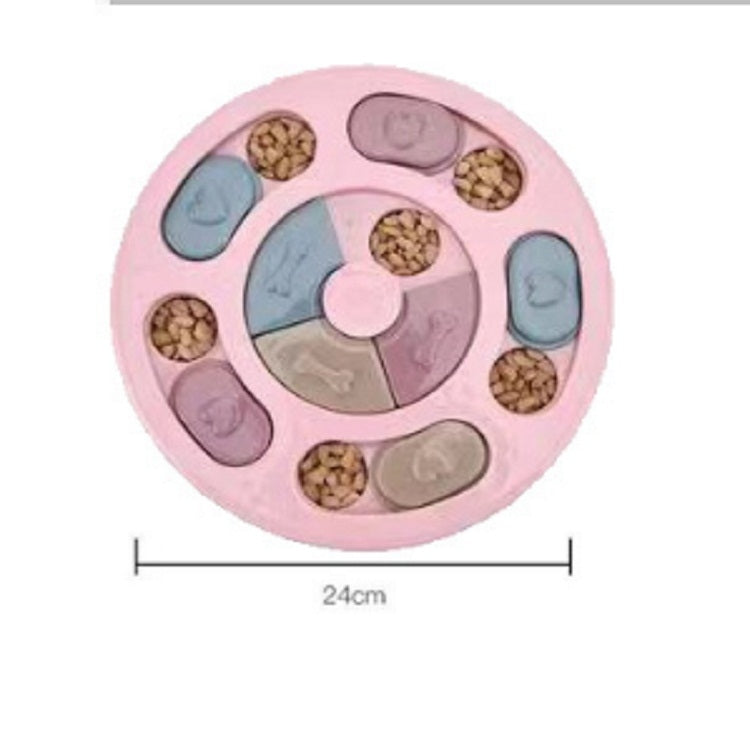 Pet Toy Dog Food Turntable Eating Puzzle Anti-Smashing Dog Bowl Supplies, Round Style, Hexagon Style, Footprint Style