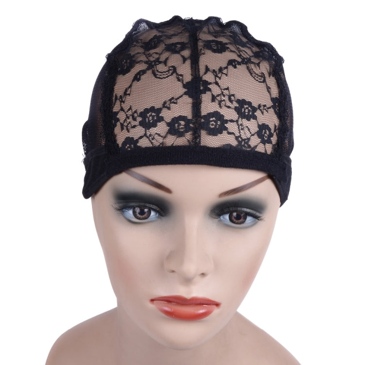 Elastic Hair Net Cap Lace Mesh Bottom Cover Wig Accessories, 56CM Black