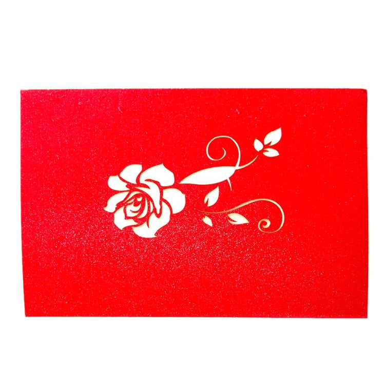 3D Pop Up Rose Thank You Greeting Postcards Flower Handmade Blank Vintage Paper Happy Birthday Love Gift Card, Size: 13x16cm, Handmade Blank