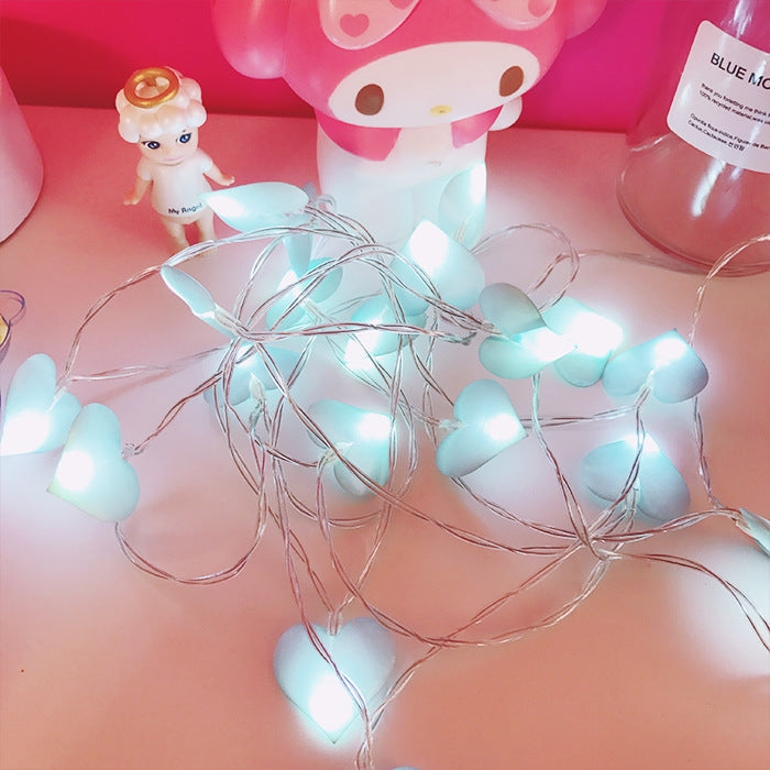 LED Fairy Lights Love Heart Lantern Navidad String Lights Holiday Lighting Bedroom Home Decoracion, 2m 16LEDs, 3m 20LEDs