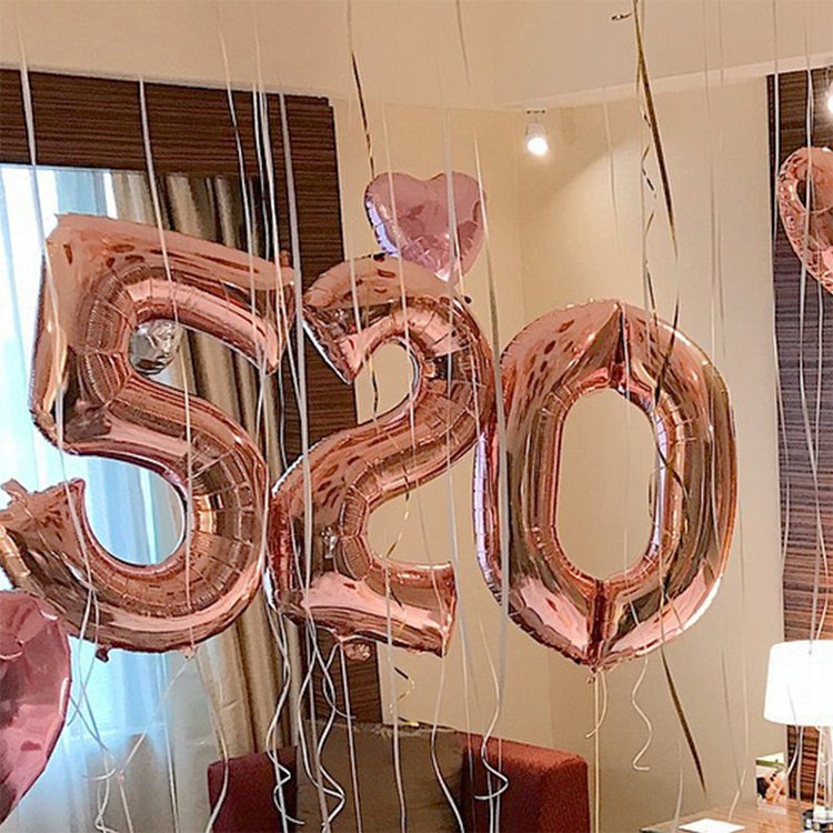 2 PCS 40 Inch Aluminium Foil Number Balloons Birthday Wedding Engagement Party Decor Kids Ball Supplies