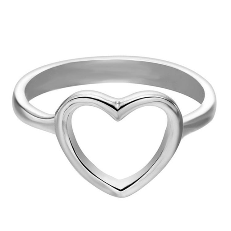 Fashion Heart Shaped Wedding Ring for Woman, White, Rose Gold