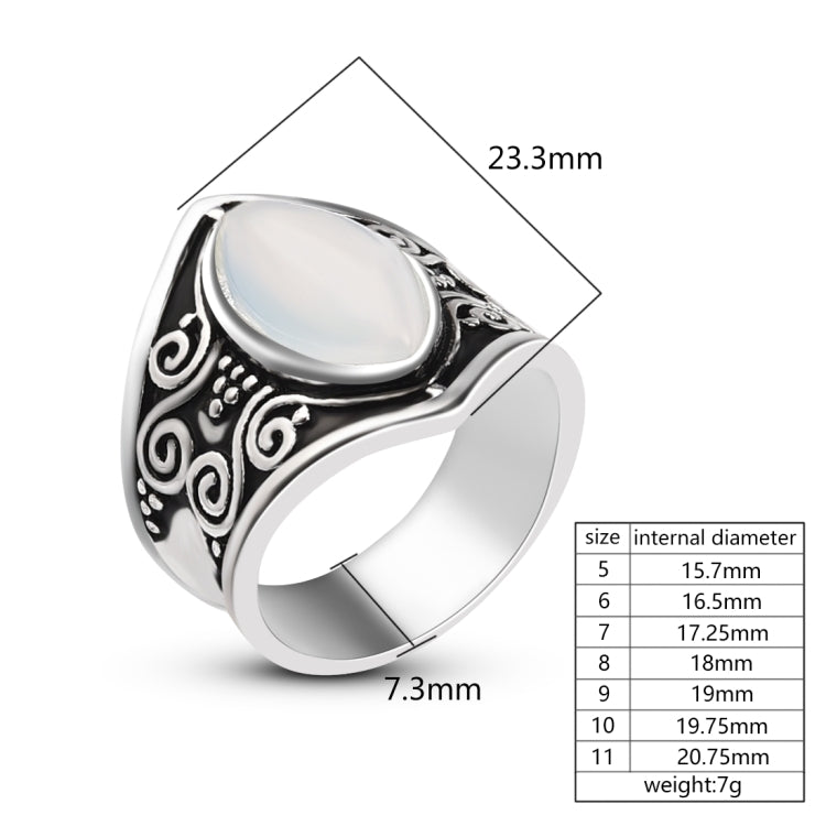 Vintage Silver Big Stone Ring for Women Fashion Bohemian Boho Jewelry, 10, 11, 5, 6, 7, 8, 9