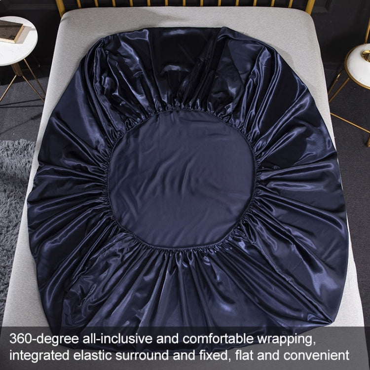 Home Ice Silk Simulation Silk Four-Piece Pillowcase Flat Sheet Fitted Sheet Set, US-Full/UK-D:138x190x35cm, US-Queen/UK-K:153x203x35cm, US-King:198x203x35cm, UK-SK:180x200x35cm, US-King: 198x203x35cm