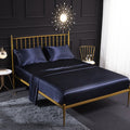 Home Ice Silk Simulation Silk Four-Piece Pillowcase Flat Sheet Fitted Sheet Set, US-Full/UK-D:138x190x35cm, US-Queen/UK-K:153x203x35cm, US-King:198x203x35cm, UK-SK:180x200x35cm, US-King: 198x203x35cm