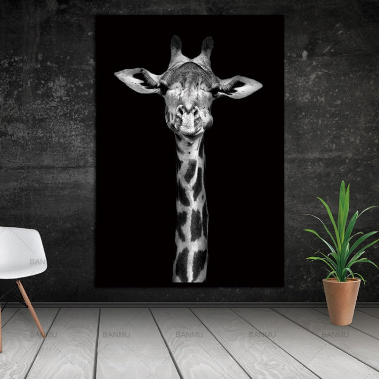 Simple Black and White Animal Decoration Painting Study Living Room Sofa Background Wall Painting Without Frame, 21X30cm, 40X50cm