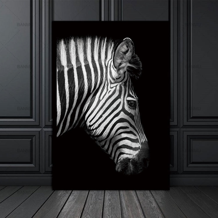 Simple Black and White Animal Decoration Painting Study Living Room Sofa Background Wall Painting Without Frame, 21X30cm, 40X50cm