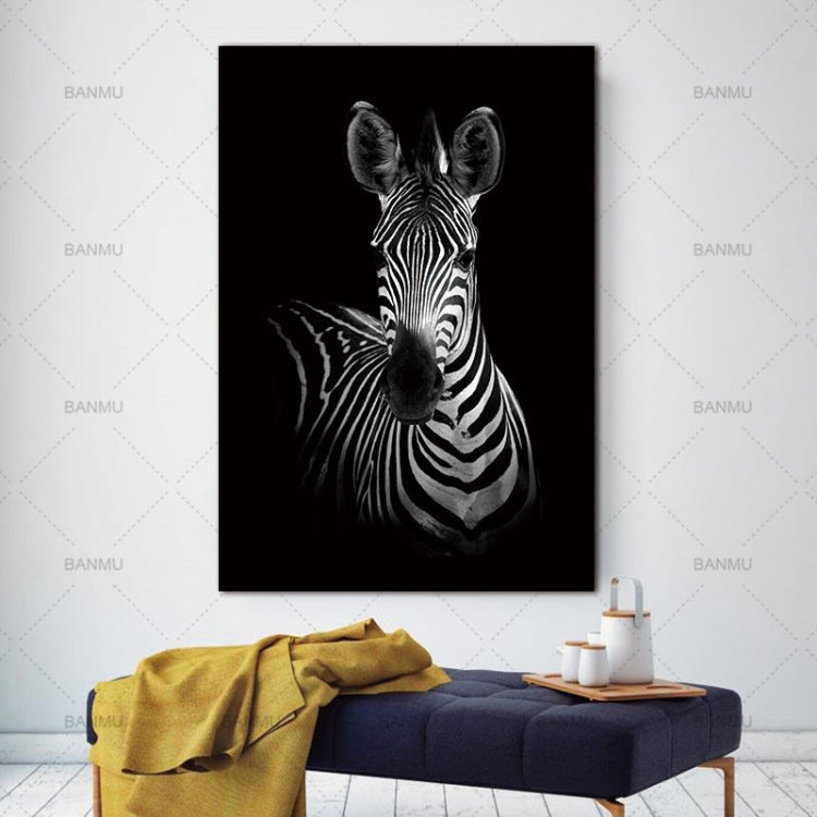 Simple Black and White Animal Decoration Painting Study Living Room Sofa Background Wall Painting Without Frame, 21X30cm, 40X50cm