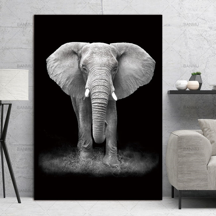 Simple Black and White Animal Decoration Painting Study Living Room Sofa Background Wall Painting Without Frame, 21X30cm, 40X50cm