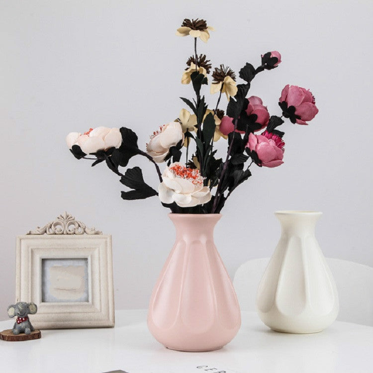 Creative Home Flower Ornaments Dry and Wet Flowers Arrangement Drop-resistant Plastic Vase, 14 x 20 cm