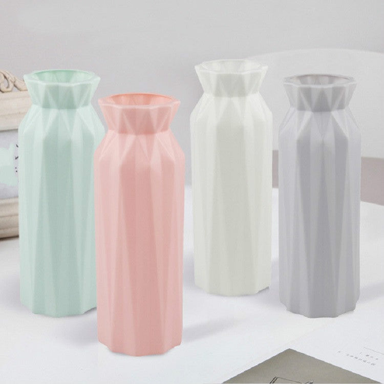 2 PCS Creative Plastic Round Vase Simple Anti-fall Home Decoration Ornaments, 7.2 x 20.5 cm, 7.2 x 20.5cm