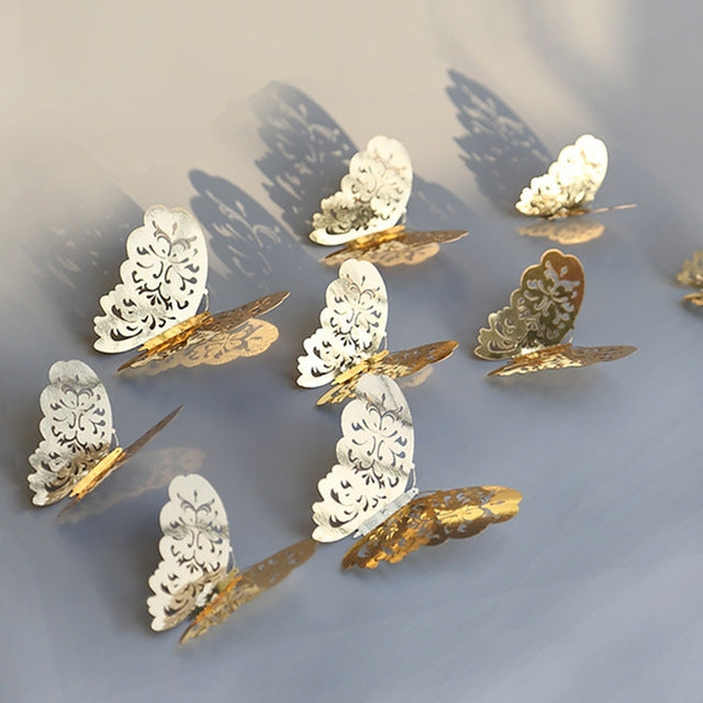 3D Wallpaper Home Decoration Hollow Butterfly Fridge Wall Stickers