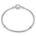 17-21cm Silver Snake Chain Link Bracelet Fit European Charm Pandora Bracelet, 19cm, 18cm, 20cm, 21cm