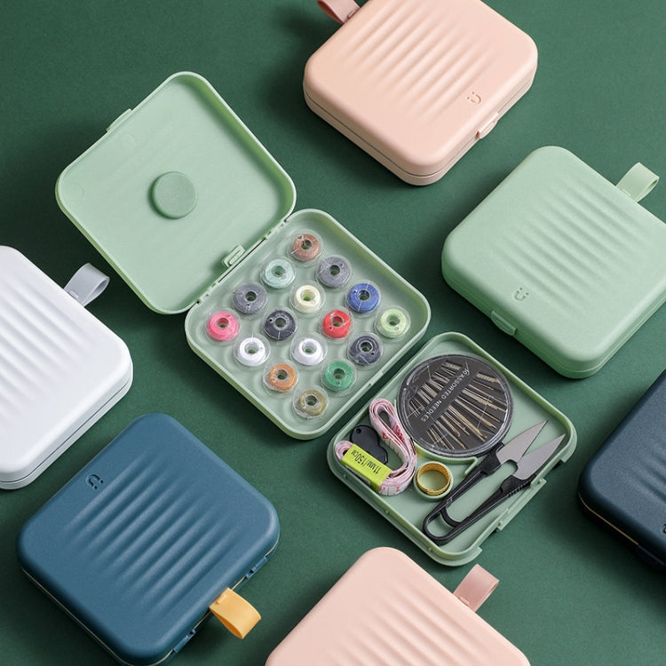 Magnetic Sewing Box Set Household Small Double-layer Sewing Tool Storage Box Stitchcraft Sewing Tools, White, Green, Pink, Blue