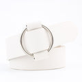 Casual Needleless Round Buckle Wide  PU Leather Belt for Women, 103cm