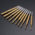 10pcs / Set titanium coated carbide end mill engraving knife edge milling cutter CNC milling machine, Milling Cutter