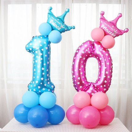 Number Foil Balloon Happy Birthday Decoration, Number 0, Number 5, Number 9, Number 8, Number 7, Number 4, Number 1, Number 3, Number 2, Number 6