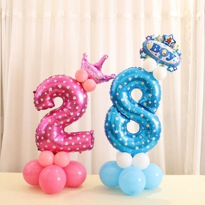 Number Foil Balloon Happy Birthday Decoration, Number 0, Number 5, Number 9, Number 8, Number 7, Number 4, Number 1, Number 3, Number 2, Number 6