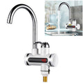 220V Kitchen Tankless Water Heater Instant Electric Faucet Electric Heater Tap with Temperature Display, Water from below, Water from side