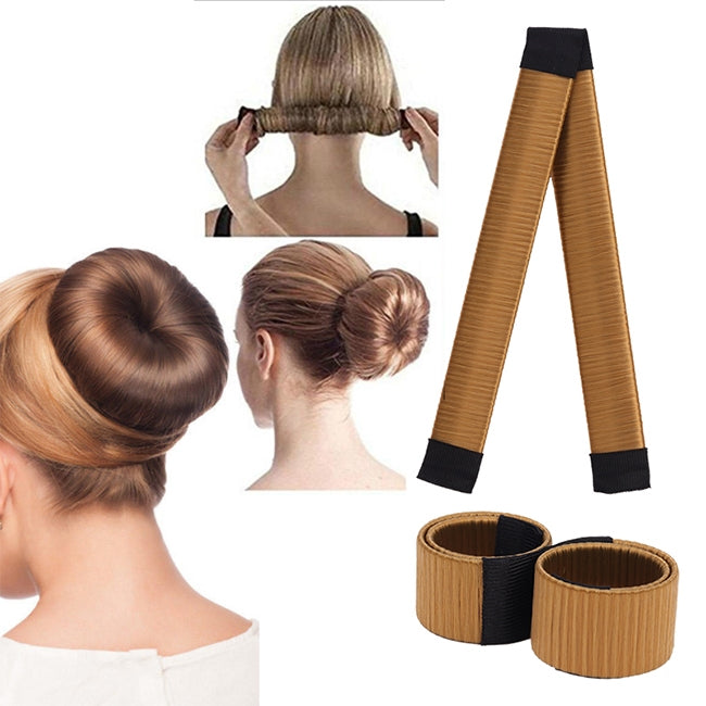 3PCS Magic Bun Women Synthetic Wig Headwear Donuts Bud Ball Twist Magic DIY Bun Maker Tools, beige, golden, dark coffee, light coffee, black, medium coffee