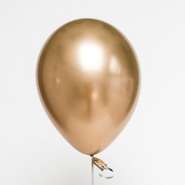 50 PCS 12inch Glossy Metal Pearl Latex Balloons Metallic Color Inflatable Air Ball Birthday Party Decor
