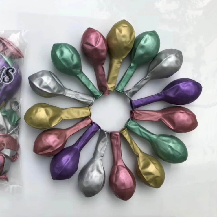50 PCS 12inch Glossy Metal Pearl Latex Balloons Metallic Color Inflatable Air Ball Birthday Party Decor