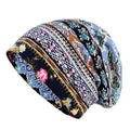 Women Summer Thin Cotton Printing Wild Sunproof Dual-purpose Hat Wrap Cap, One Size