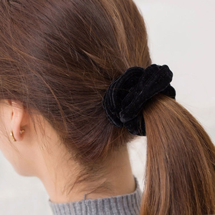 5 PCS Velvet Solid Color Elastic Hair Bands Ponytail Holder Scrunchies Tie Hair Rubber Band Headband, Deep Blue, Grey, Pink, Black, Green, Purple, Dark Brown, Coffee, Red, Dark purple, Blue, Dark gray