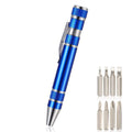8 In 1 Multifunctional Mini Aluminum Tool Pen Screwdriver Set