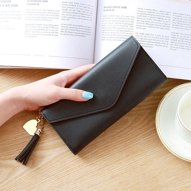 Simple Zipper Purses Long Section Clutch Wallet Soft PU Leather Money Bag