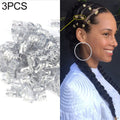 3 PCS Dreadlocks Aluminum Rice Beads Hair Accessories, Silver, Gold, Mixed