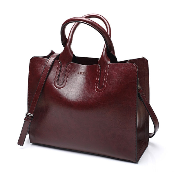 Leather Handbags Big Women Bag Casual Female Bags Trunk Tote Shoulder Bag Ladies Large Bolsos, Coffee, Burgundy, Pink, Gray, Brown, Black, Green, Blue