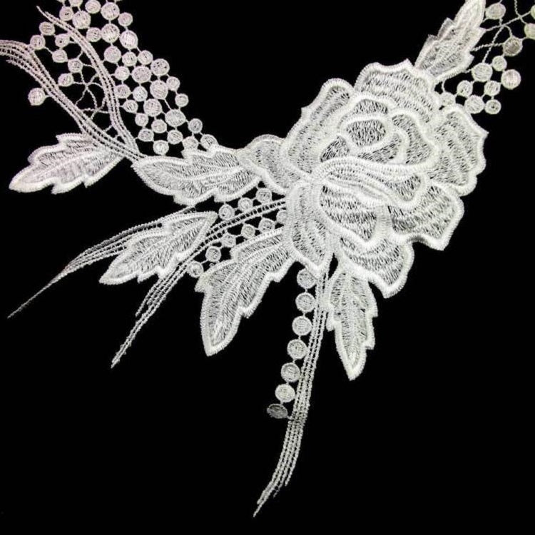 Lace Flower Embroidered Collar Fake Collar Clothing Accessories, Size: 31 x 30cm, Red, Red Wine, Pink, Green, Blue, Sky Blue, Purple, Gray, Beige, Black, Purple Pink, Gold, Gold Brown, Navy, Rose Red, Brown, Apricot, White
