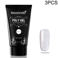 3 PCS Nail Acrylic Poly Gel Pink White Clear Crystal Builder Gel, Coffee, Jelly Red, Pink, Skin Color, Transparent, White, Nail Liquid