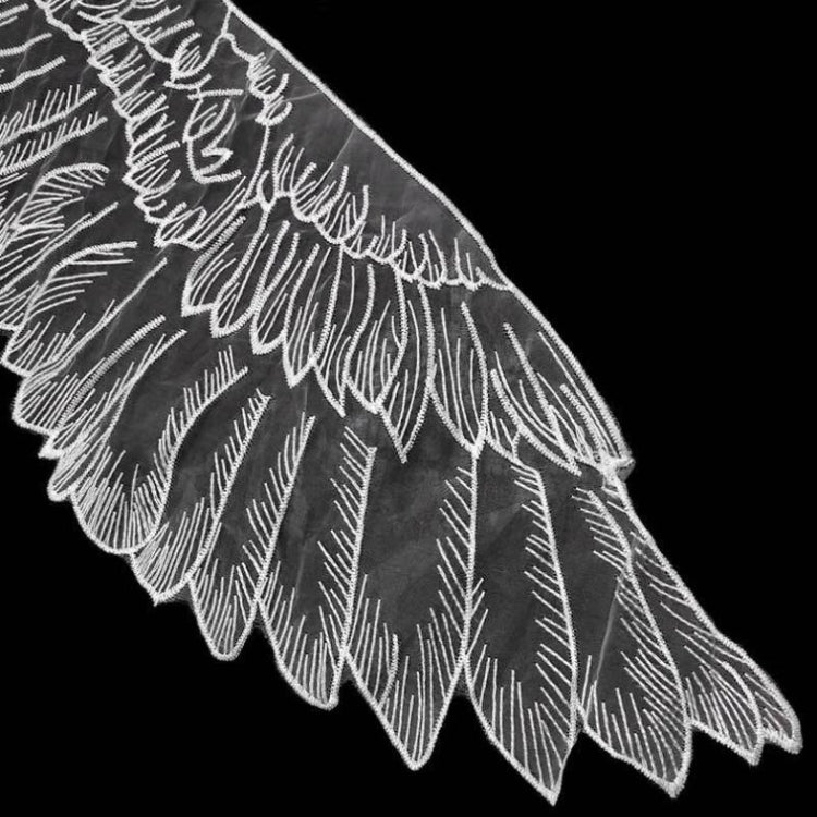 1 Pair Organza Wings Shape Embroidery DIY Clothing Accessories, Red, Black, Gold, White