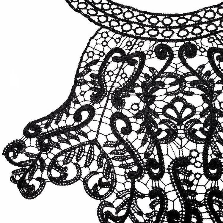 Embroidered Lace Collar Flower Three-dimensional Hollow Fake Collar DIY Clothing Accessories, Blue, Black, Purple Pink, Light Brown, White