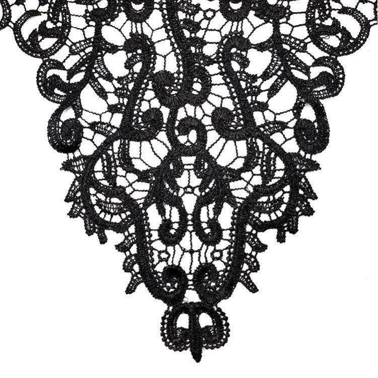 Embroidered Lace Collar Flower Three-dimensional Hollow Fake Collar DIY Clothing Accessories, Blue, Black, Purple Pink, Light Brown, White