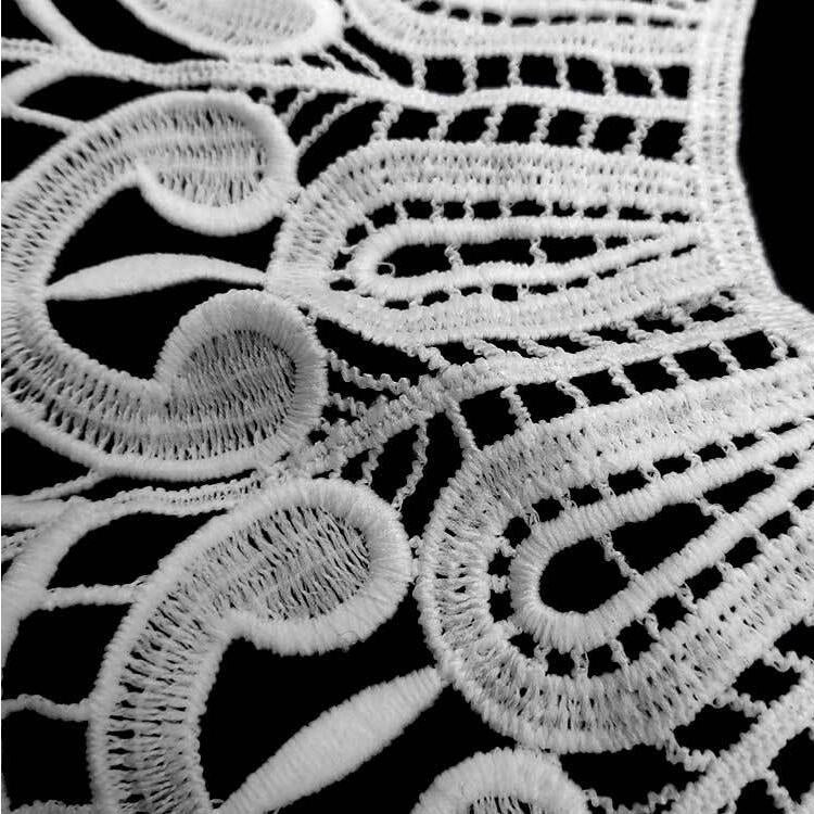 Milk Silk Lace Embroidered Collar Three-dimensional Hollow Fake Collar DIY Clothing Accessories, Size: 32 x 32cm, Sky Blue, Beige, Black, Rose Red, White