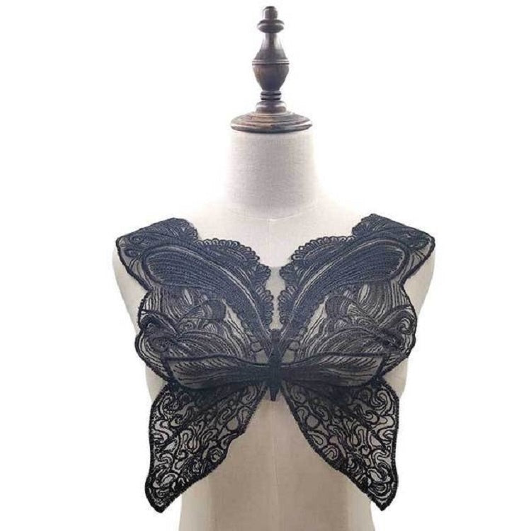 Butterfly Shape Embroidery Corsage Lace Collar DIY Clothing Accessories, Size: About 42 x 38cm