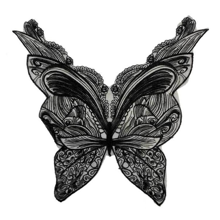 Butterfly Shape Embroidery Corsage Lace Collar DIY Clothing Accessories, Size: About 42 x 38cm