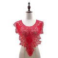 Lace Embroidery Hollow Fake Collar DIY Clothing Accessories, Size: About 55 x 47cm, Red, Beige, Black, Light Brown, White