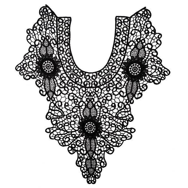 Lace Embroidery Hollow Fake Collar DIY Clothing Accessories, Size: About 55 x 47cm, Red, Beige, Black, Light Brown, White