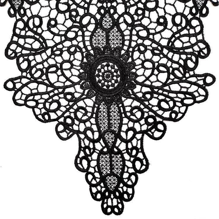 Lace Embroidery Hollow Fake Collar DIY Clothing Accessories, Size: About 55 x 47cm, Red, Beige, Black, Light Brown, White