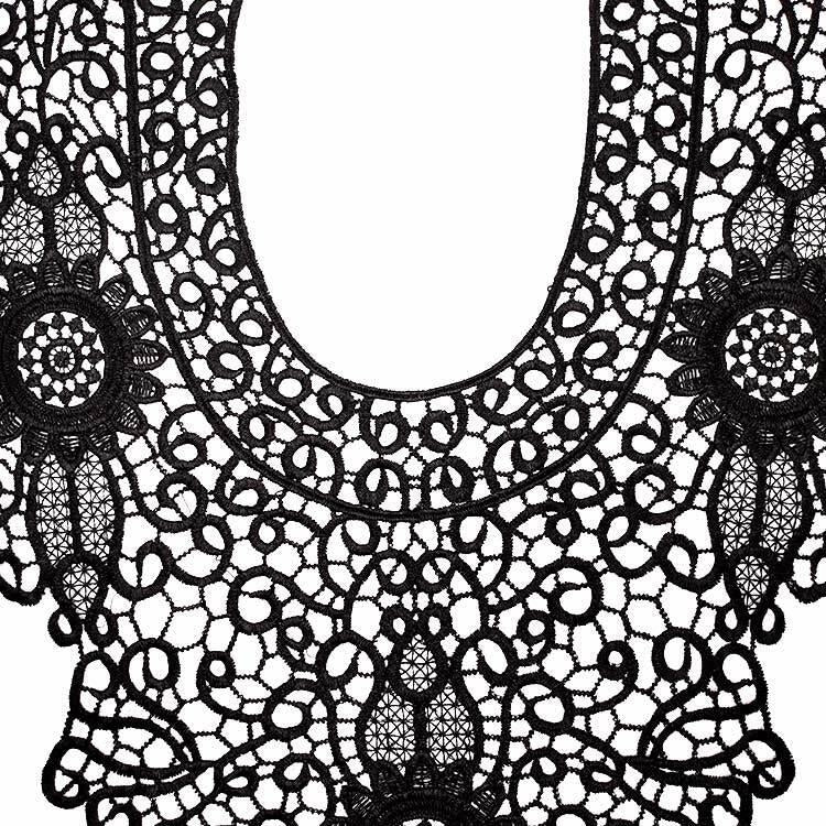 Lace Embroidery Hollow Fake Collar DIY Clothing Accessories, Size: About 55 x 47cm, Red, Beige, Black, Light Brown, White