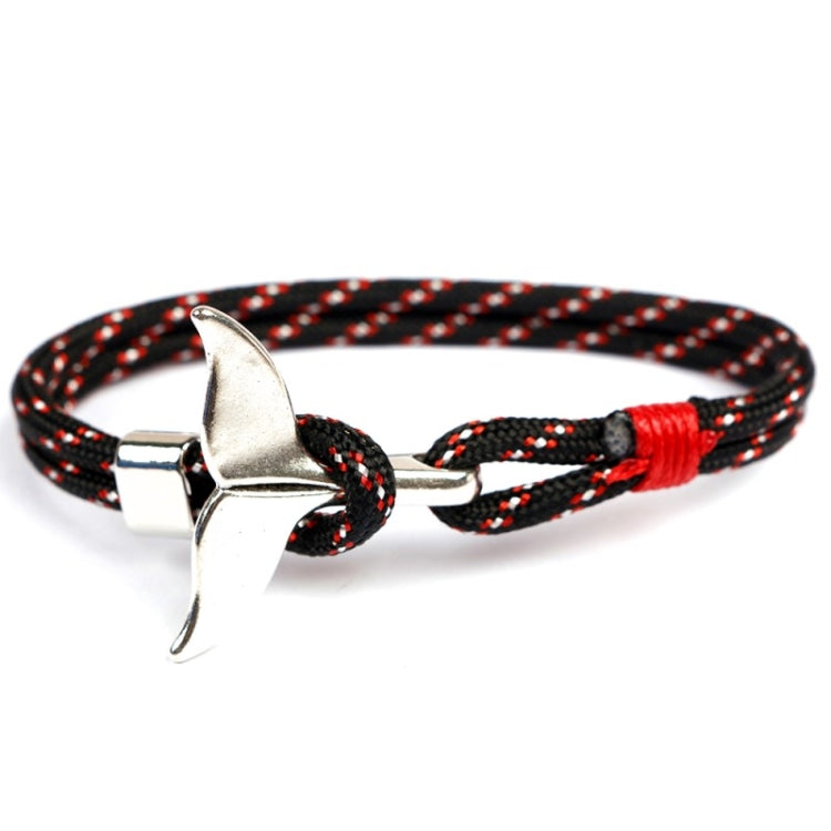 Whale Tail Anchor Charm Nautical Survival Rope Chain Bracelets, Black red, Red, Black blue, Yellow, Colorful, Blue, Dark blue, Black
