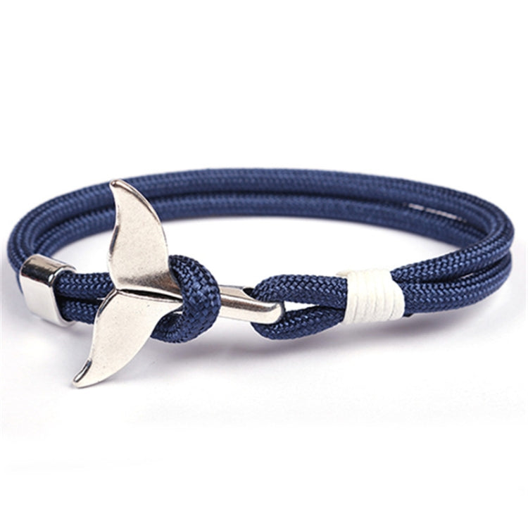 Whale Tail Anchor Charm Nautical Survival Rope Chain Bracelets, Black red, Red, Black blue, Yellow, Colorful, Blue, Dark blue, Black